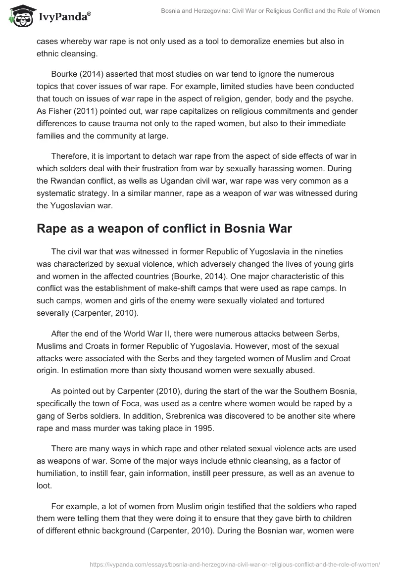 Bosnia and Herzegovina: Civil War or Religious Conflict and the Role of Women. Page 4
