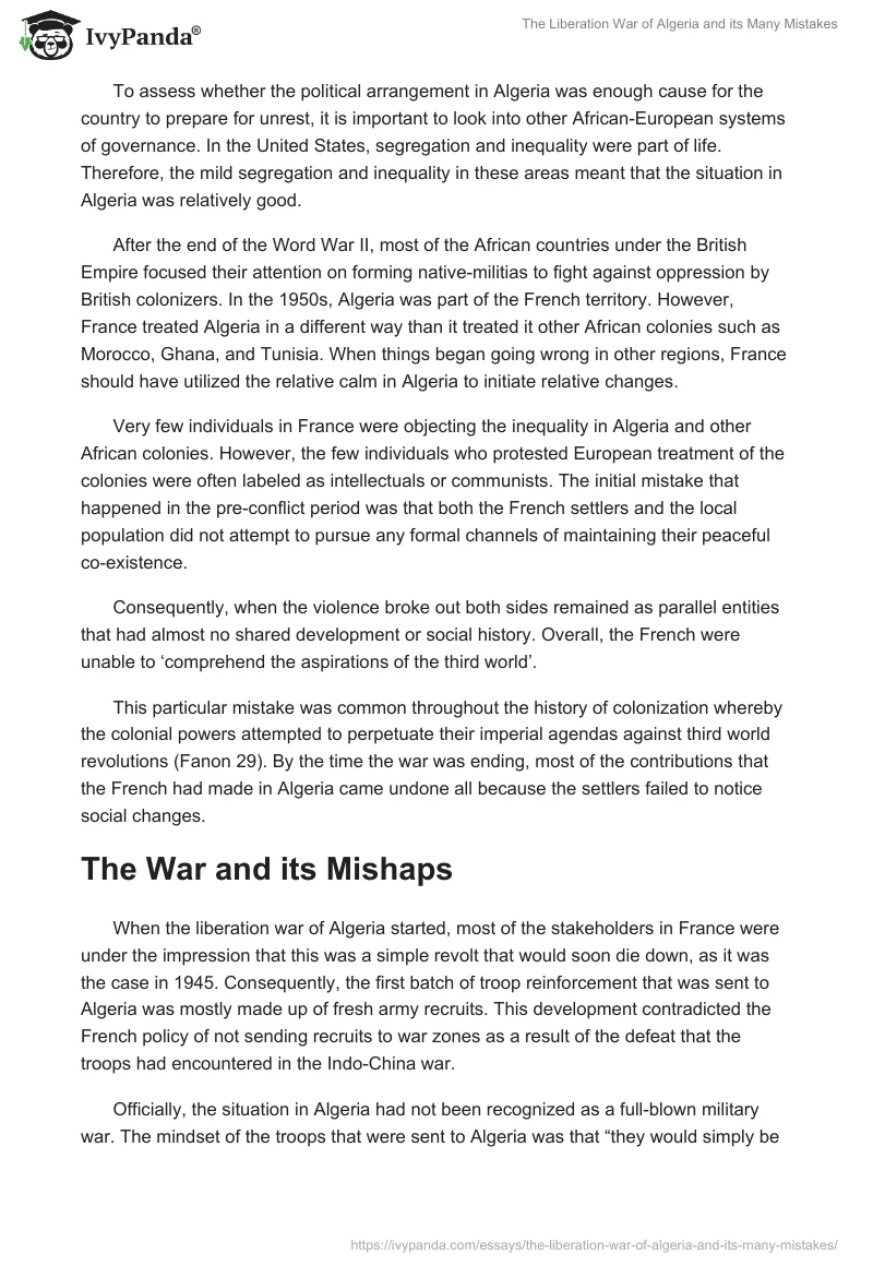 The Liberation War of Algeria and Its Many Mistakes. Page 4