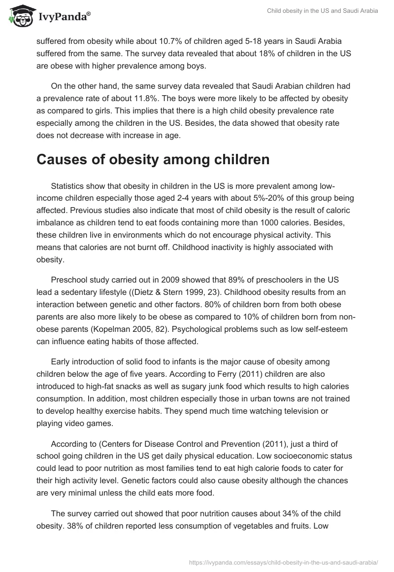 Child Obesity in the US and Saudi Arabia. Page 2