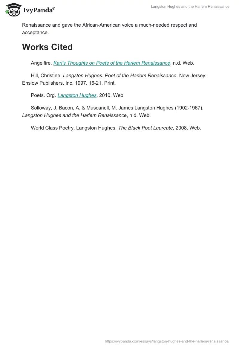 Langston Hughes and the Harlem Renaissance. Page 4
