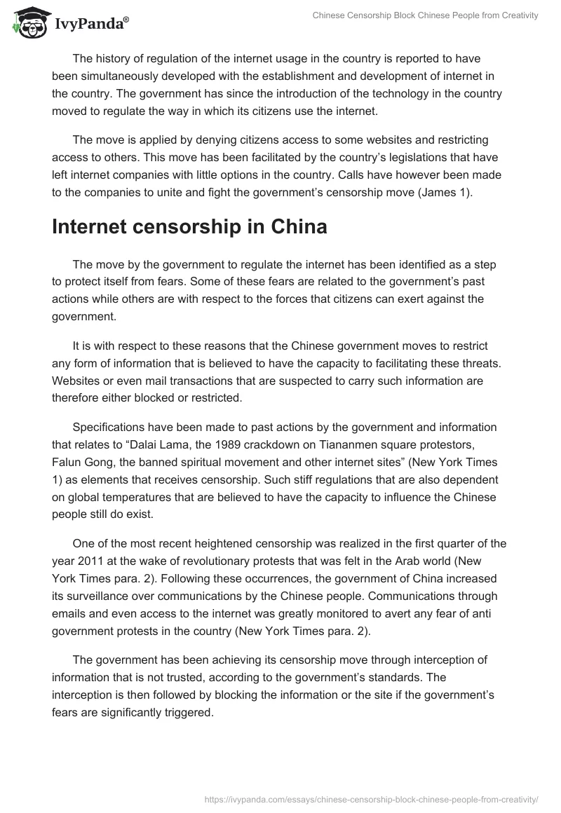 Chinese Censorship Block Chinese People from Creativity. Page 2