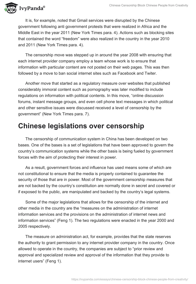 Chinese Censorship Block Chinese People from Creativity. Page 3