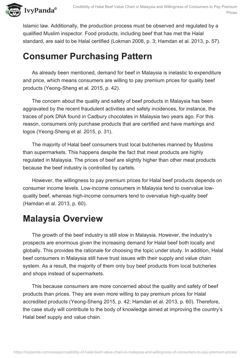 Credibility of Halal Beef Value Chain in Malaysia and Willingness of Consumers to Pay Premium Prices. Page 3