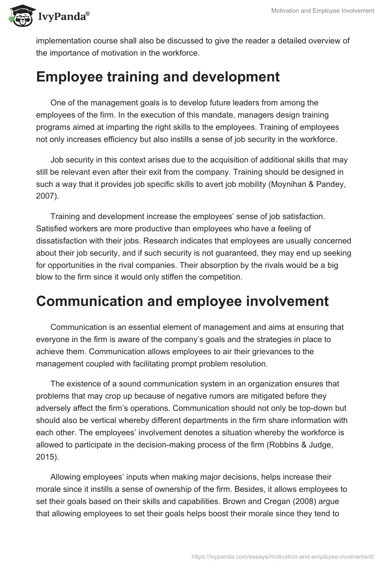 Motivation and Employee Involvement. Page 2