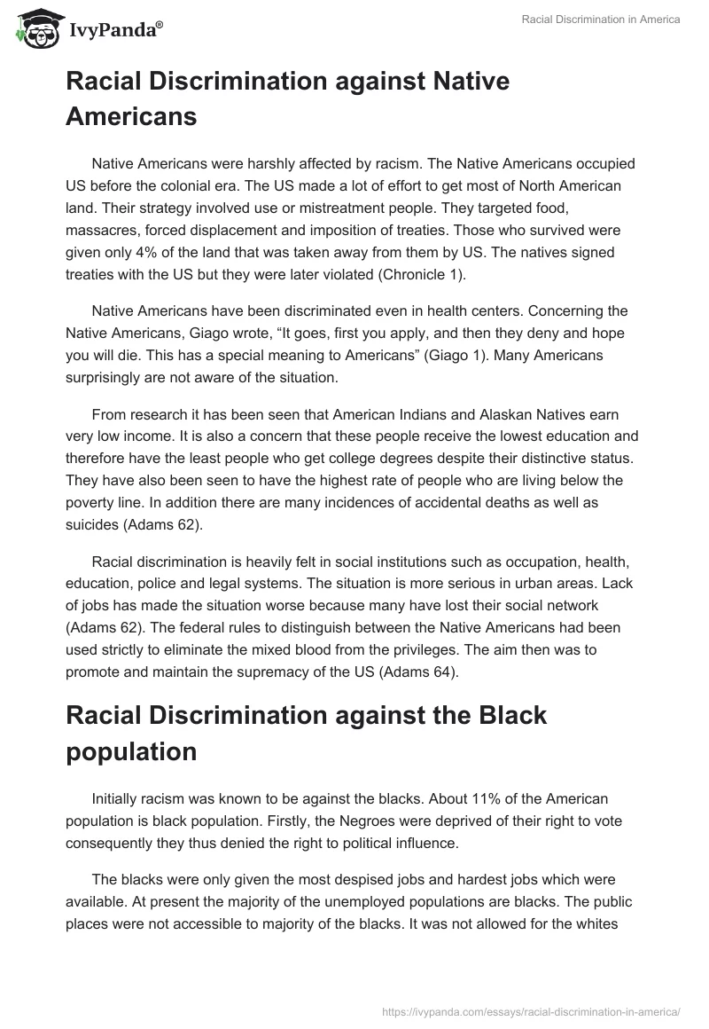 Racial Discrimination in America. Page 4