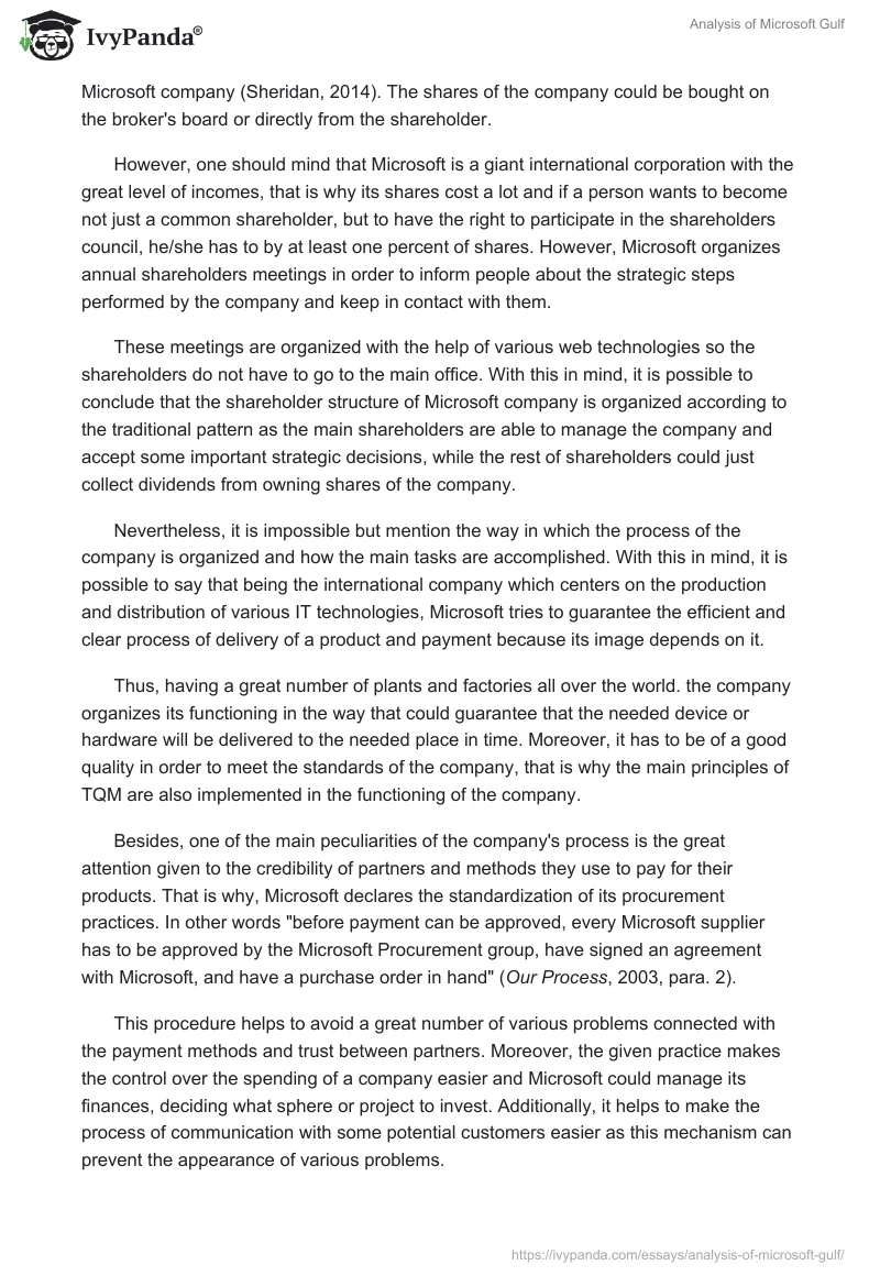 Analysis of Microsoft Gulf. Page 3