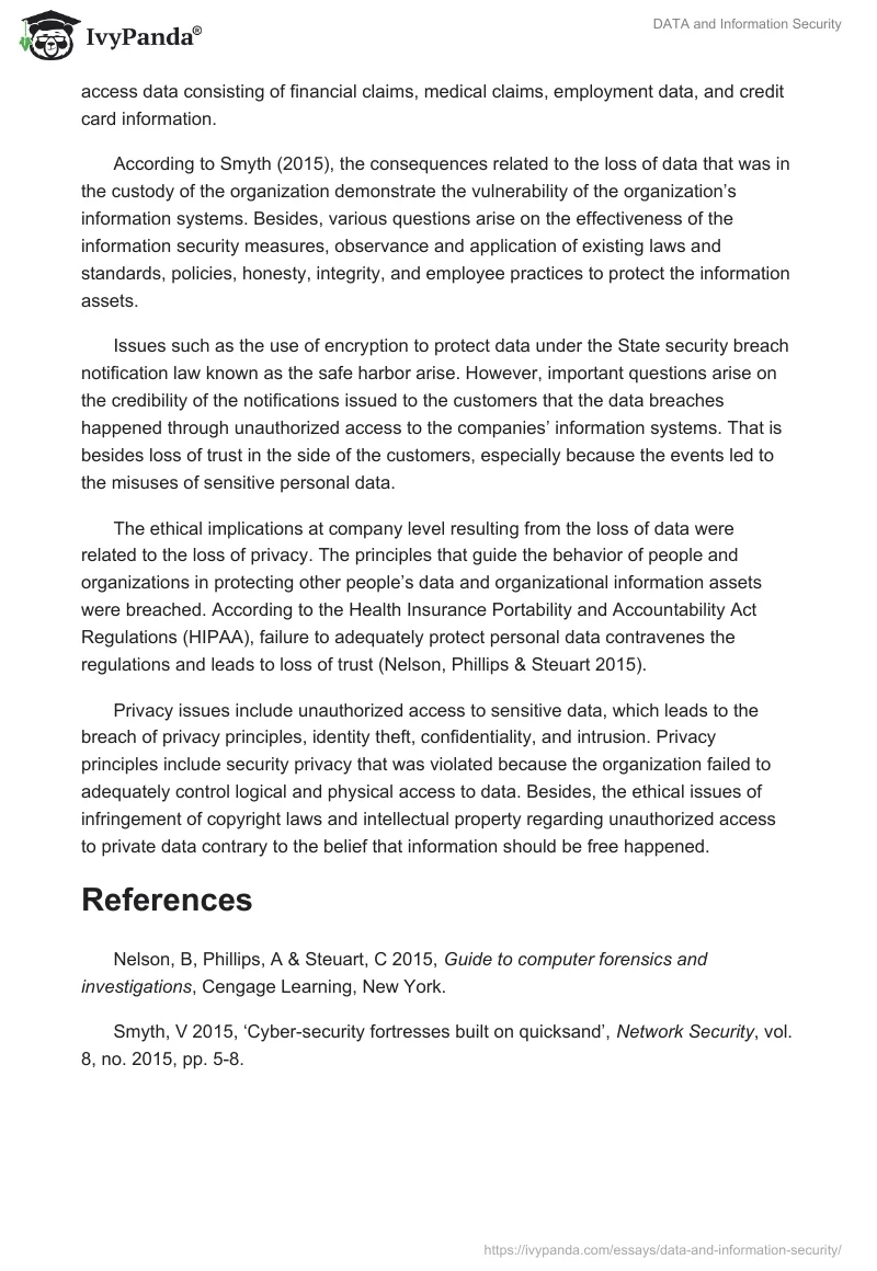 DATA and Information Security. Page 2
