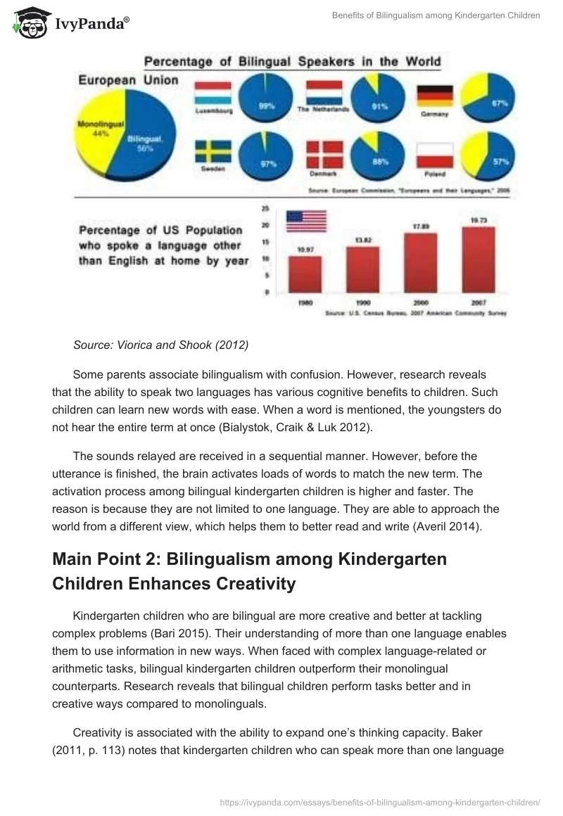 Benefits of Bilingualism Among Kindergarten Children. Page 3