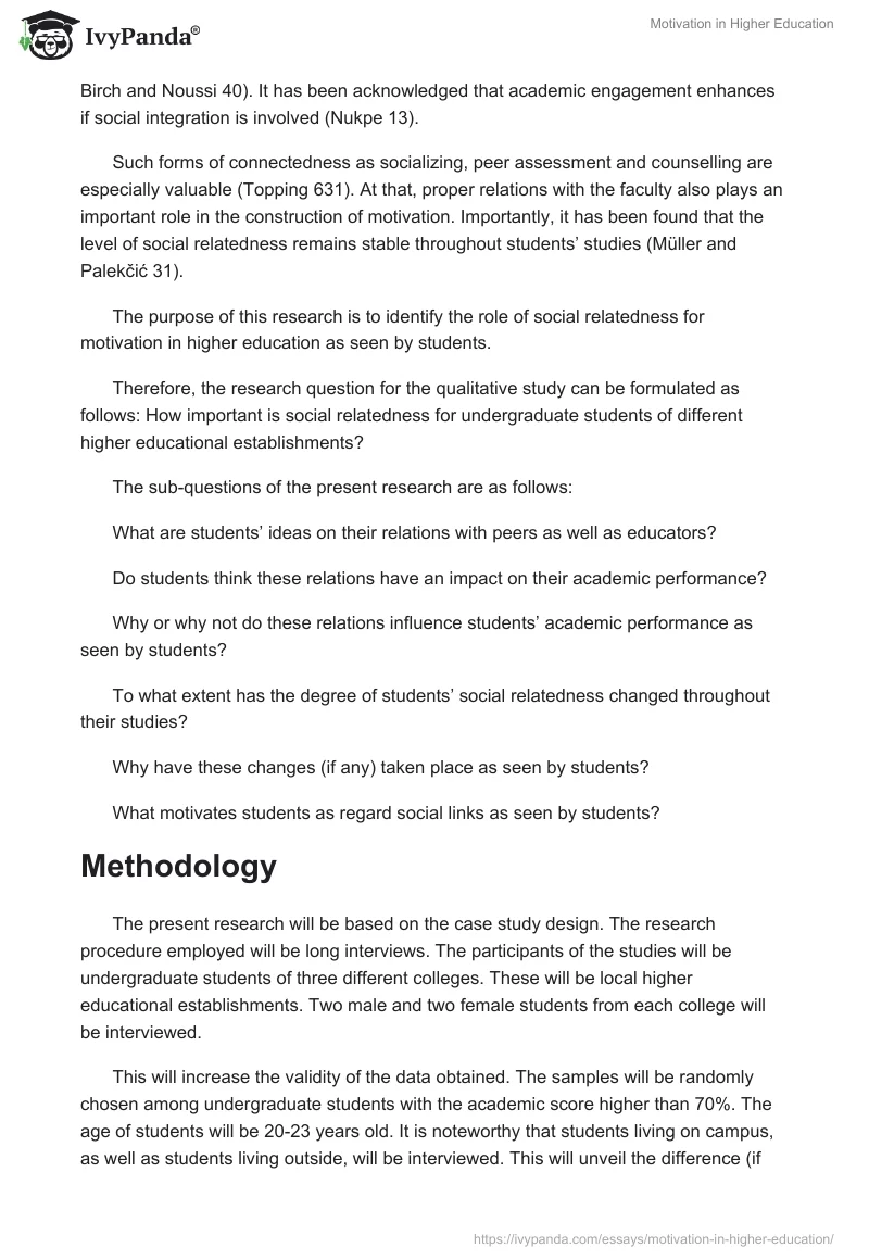 Motivation in Higher Education. Page 2