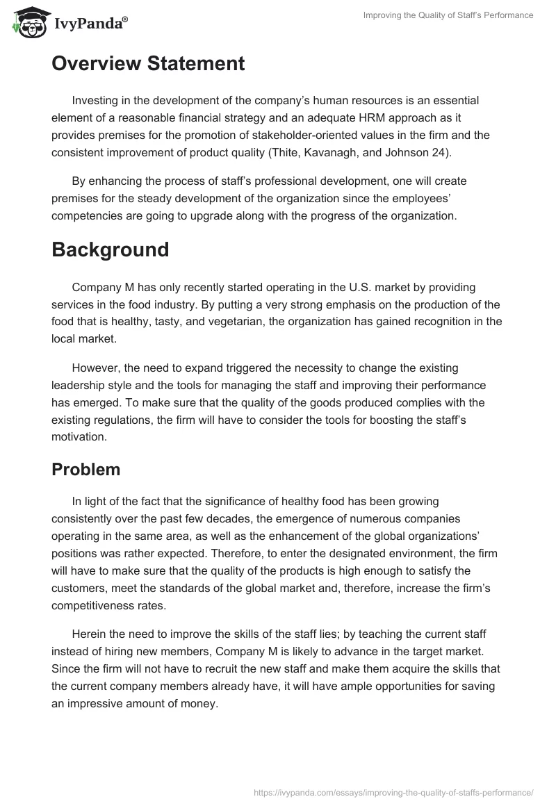 Improving the Quality of Staff’s Performance. Page 2
