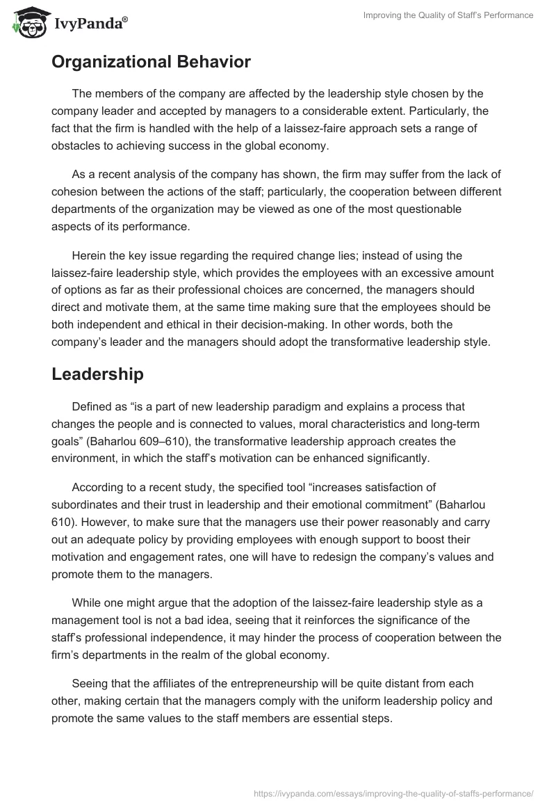 Improving the Quality of Staff’s Performance. Page 4