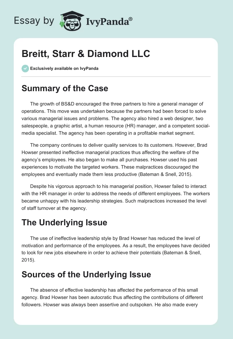 Breitt, Starr & Diamond LLC. Page 1