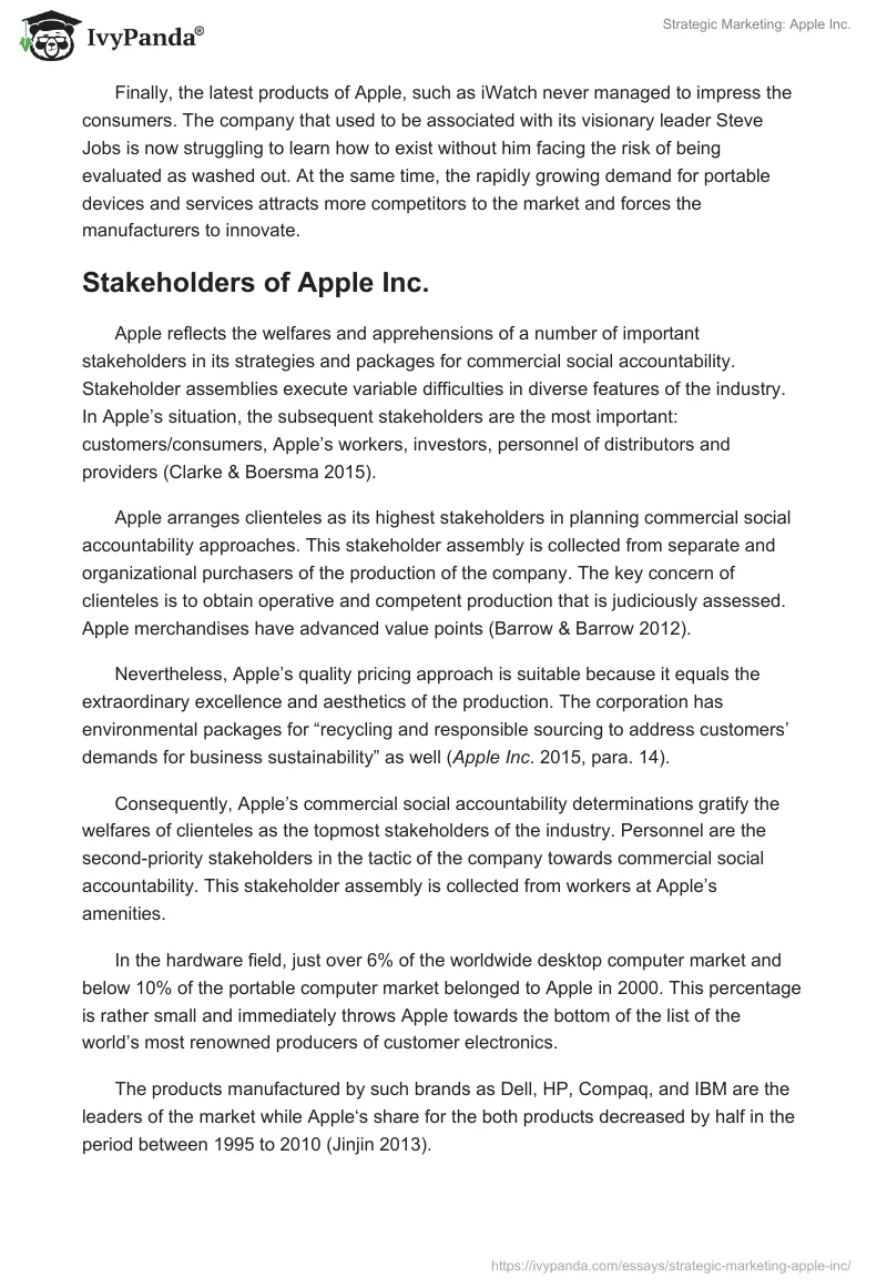 Strategic Marketing: Apple Inc.. Page 3