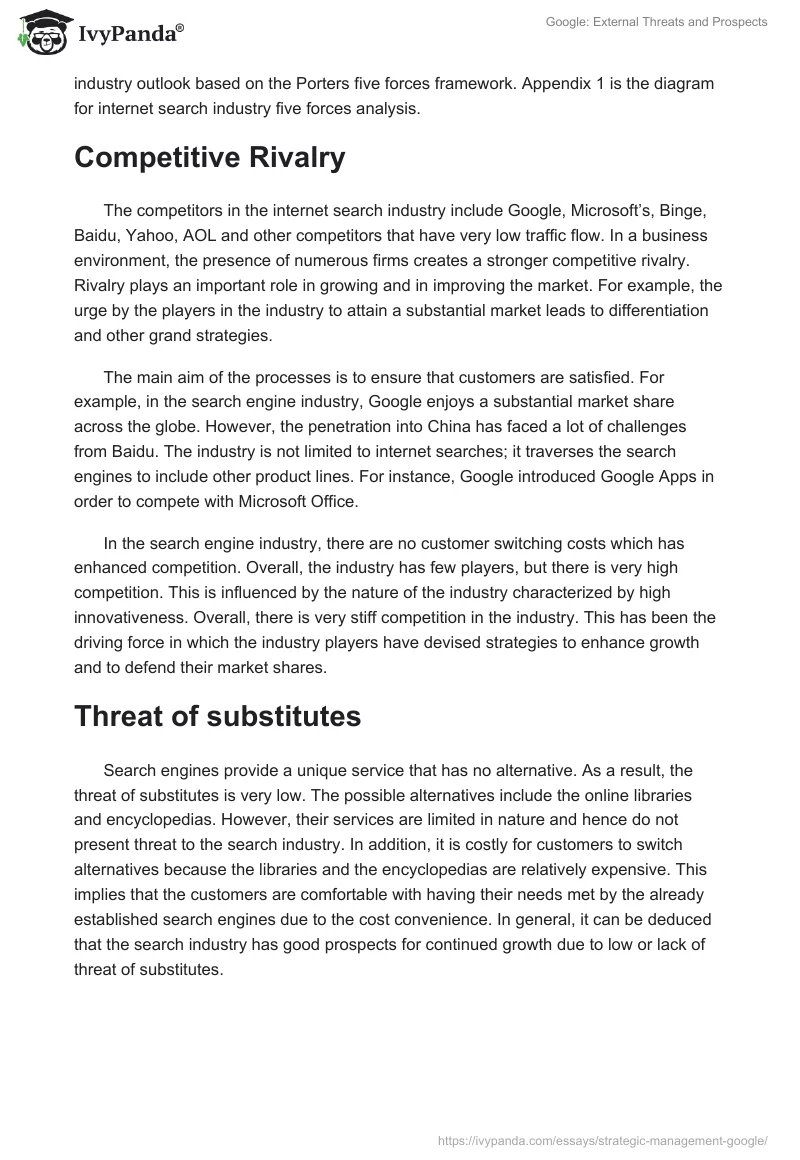 Google: External Threats and Prospects. Page 3