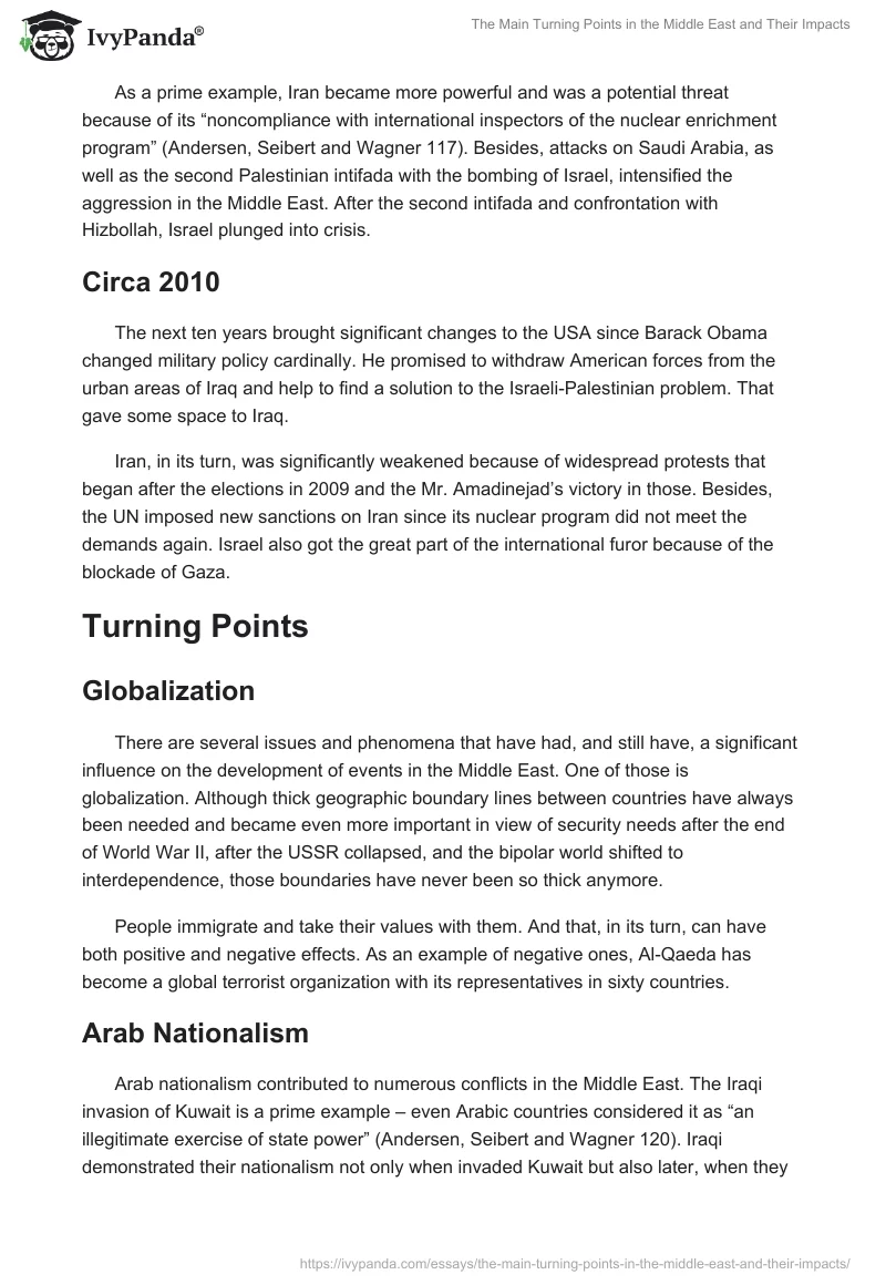 The Main Turning Points in the Middle East and Their Impacts. Page 2