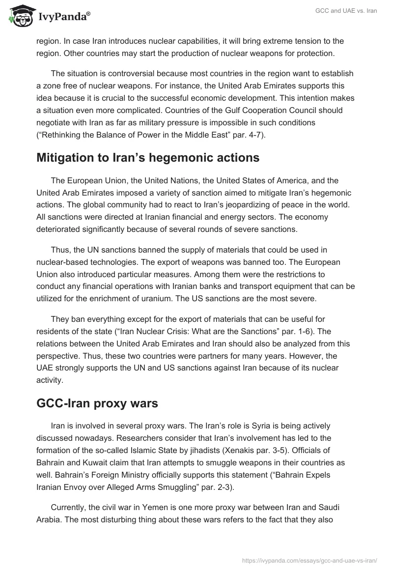 GCC and UAE vs. Iran. Page 3