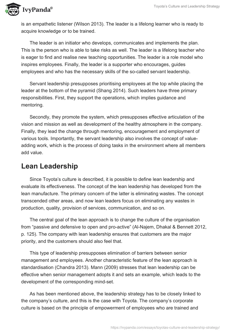 Toyota’s Culture and Leadership Strategy. Page 4