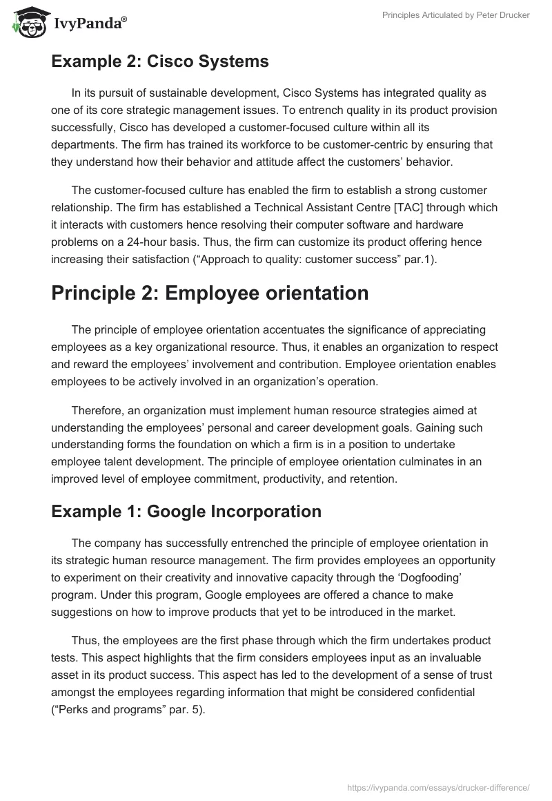 Principles Articulated by Peter Drucker. Page 2