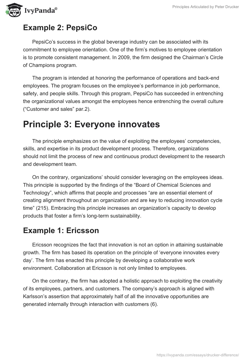 Principles Articulated by Peter Drucker. Page 3