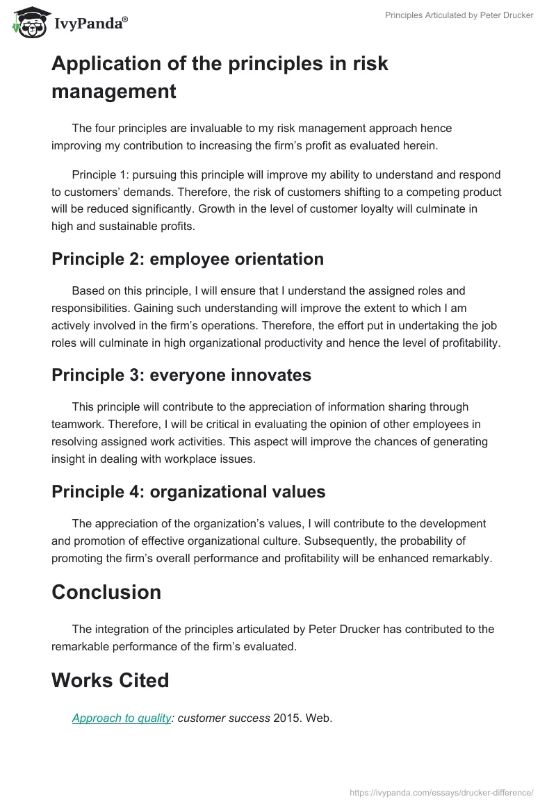 Principles Articulated by Peter Drucker. Page 5
