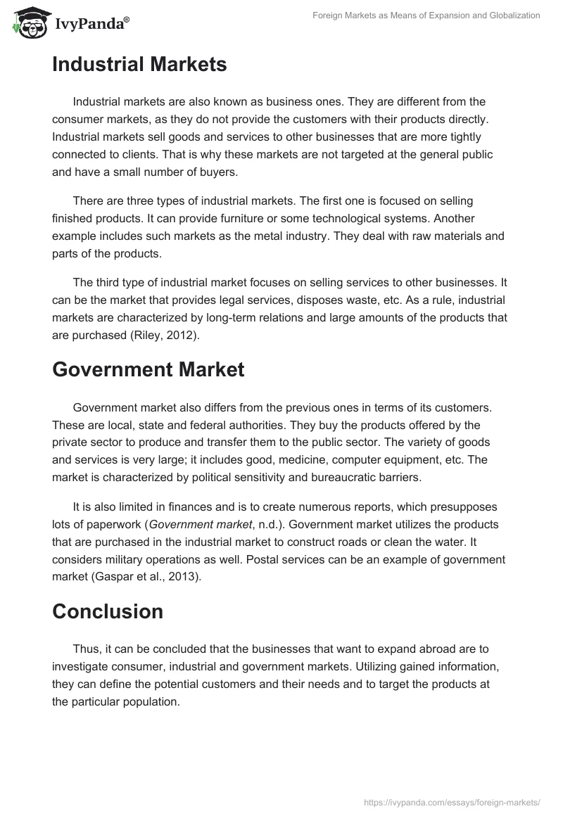 Foreign Markets as Means of Expansion and Globalization. Page 2
