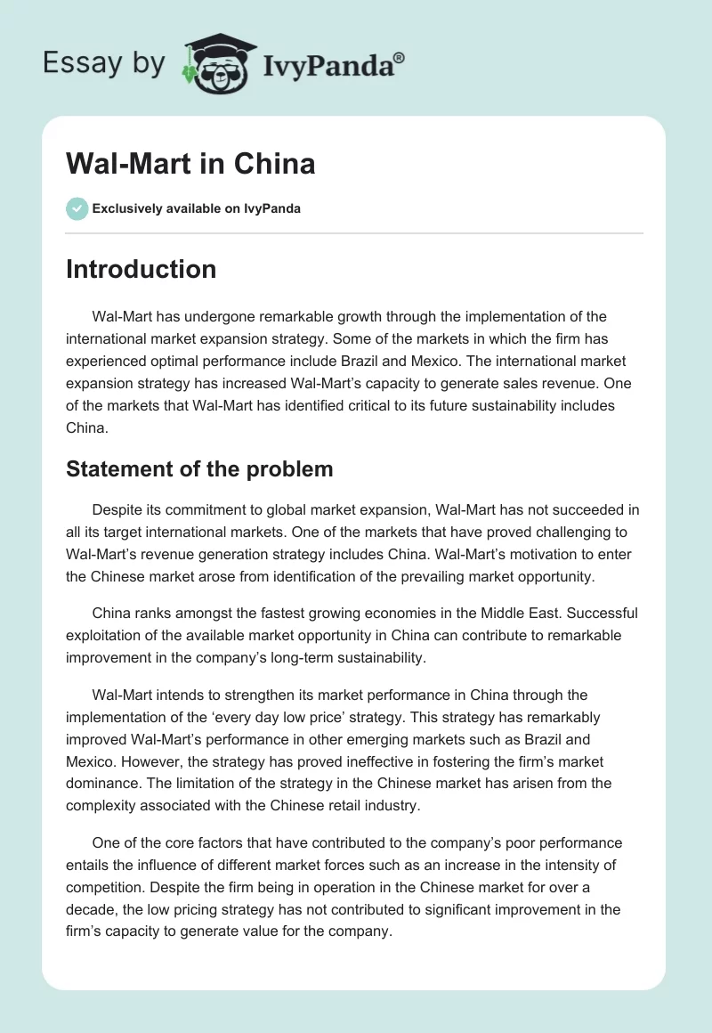 Wal-Mart in China. Page 1