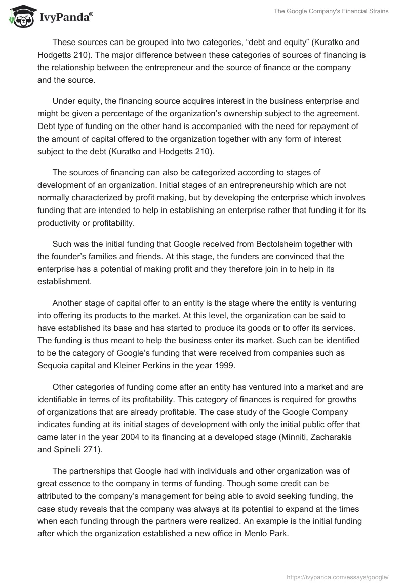 The Google Company's Financial Strains. Page 3