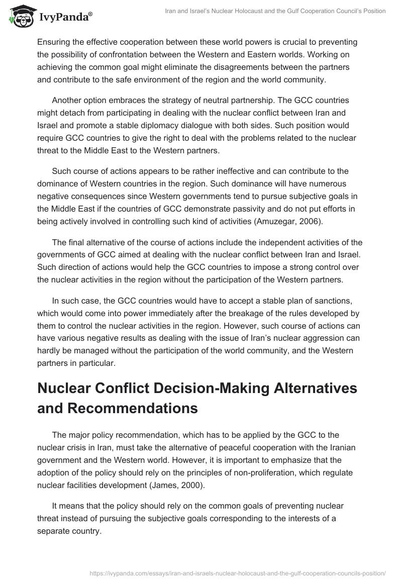 Iran and Israel’s Nuclear Holocaust and the Gulf Cooperation Council’s Position. Page 3