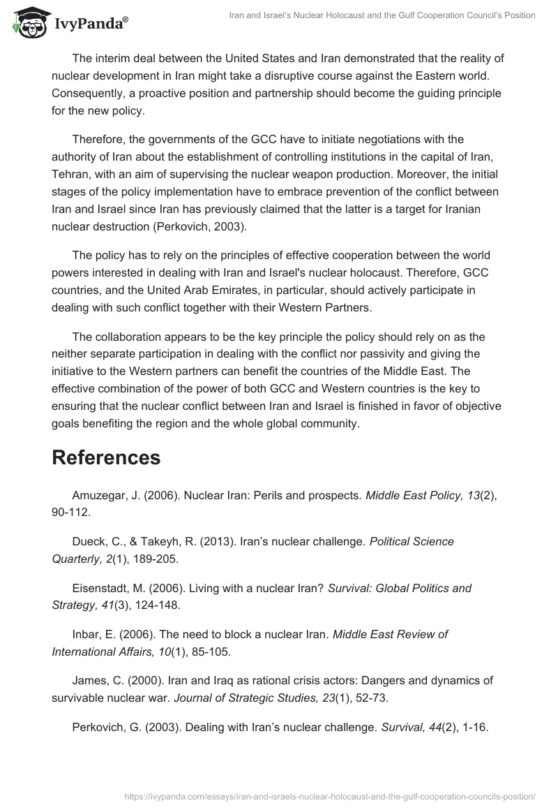 Iran and Israel’s Nuclear Holocaust and the Gulf Cooperation Council’s Position. Page 4