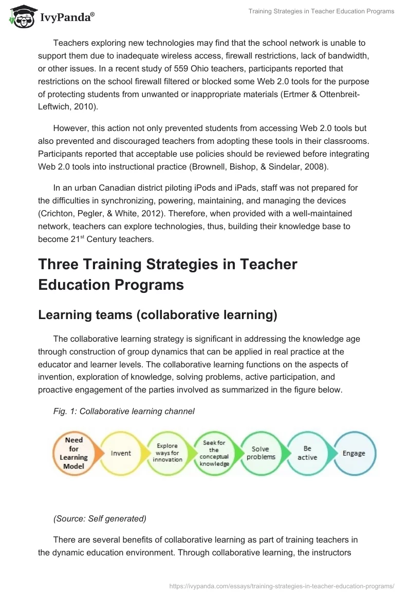 Training Strategies in Teacher Education Programs. Page 3