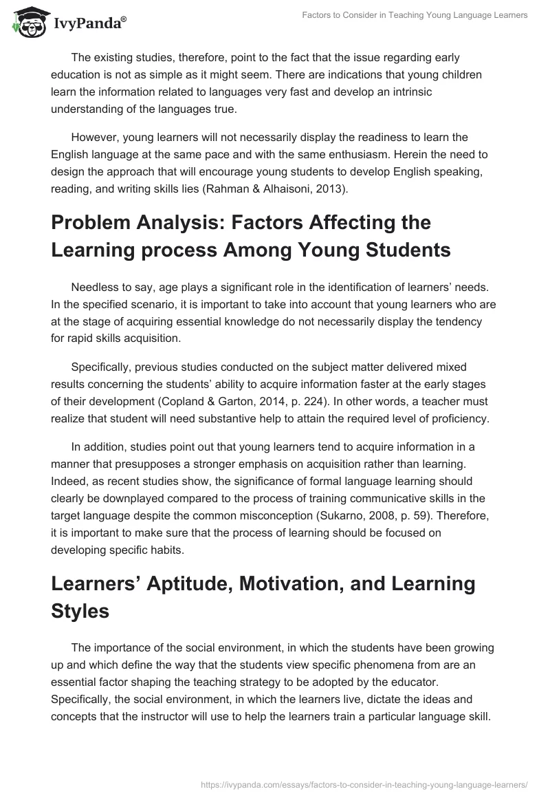 Factors to Consider in Teaching Young Language Learners. Page 3