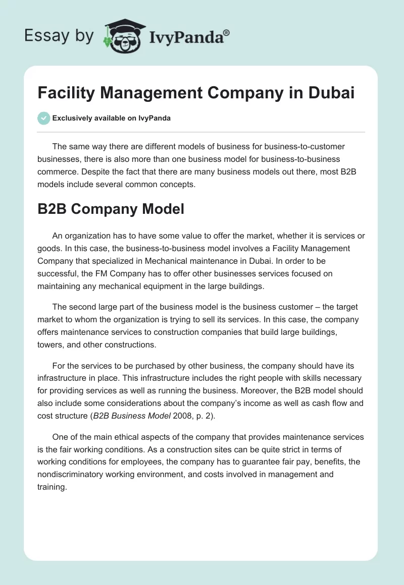 Facility Management Company in Dubai. Page 1