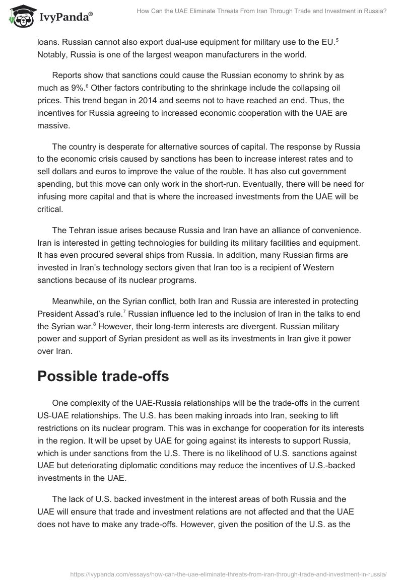 How Can the UAE Eliminate Threats From Iran Through Trade and Investment in Russia?. Page 3