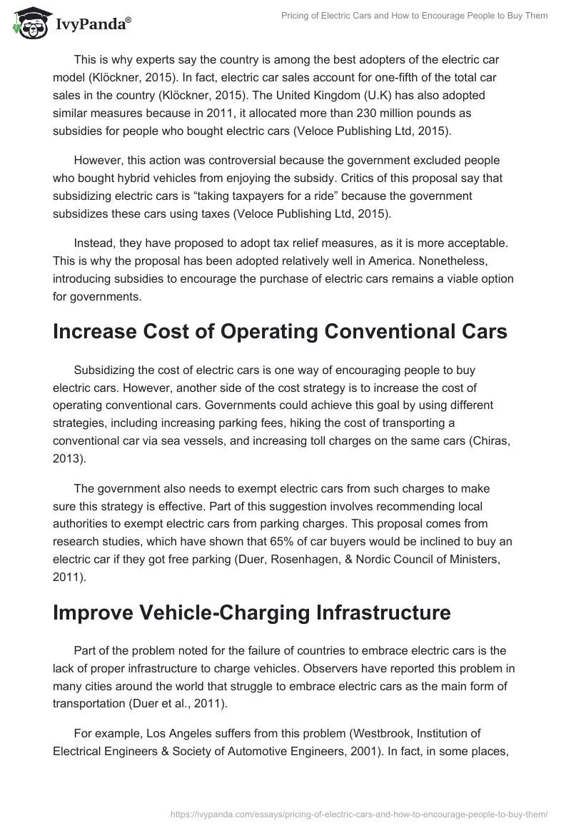 Pricing of Electric Cars and How to Encourage People to Buy Them. Page 2