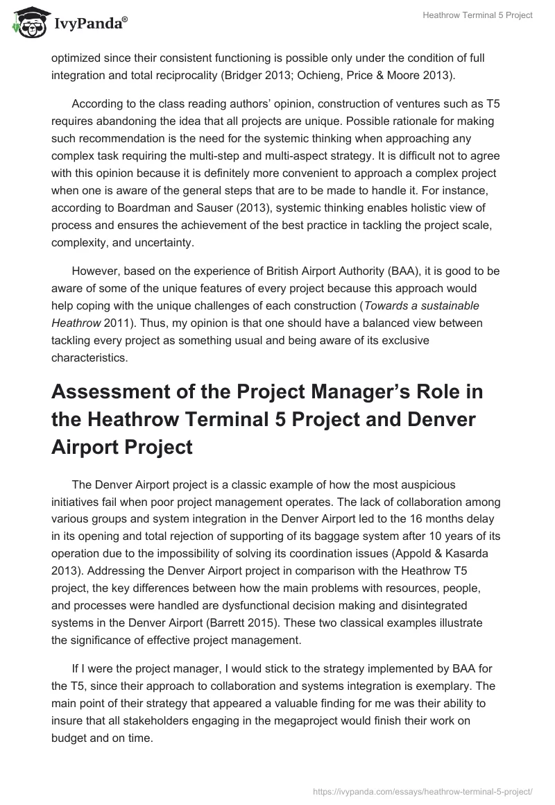 Heathrow Terminal 5 Project. Page 2