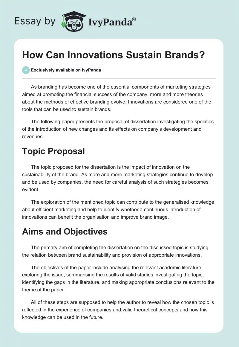 How Can Innovations Sustain Brands?. Page 1