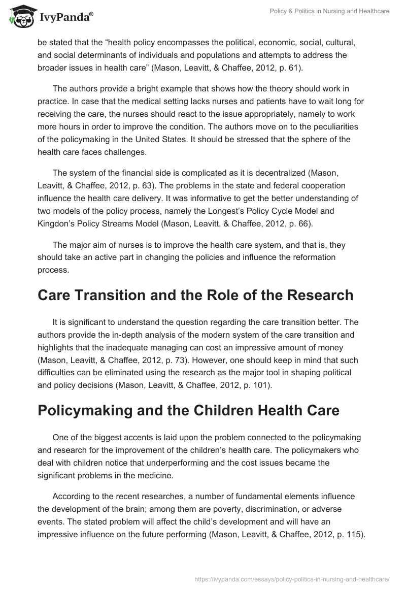 Policy & Politics in Nursing and Healthcare. Page 2