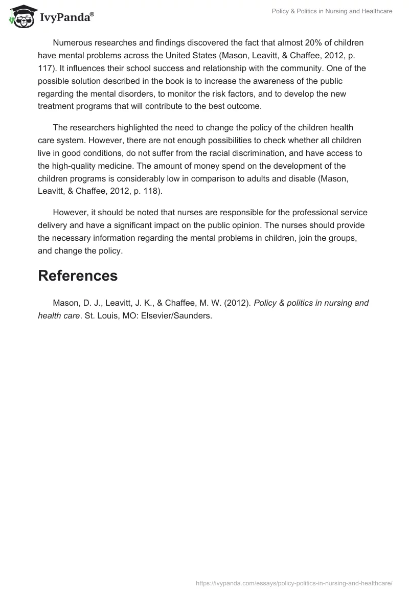 Policy & Politics in Nursing and Healthcare. Page 3