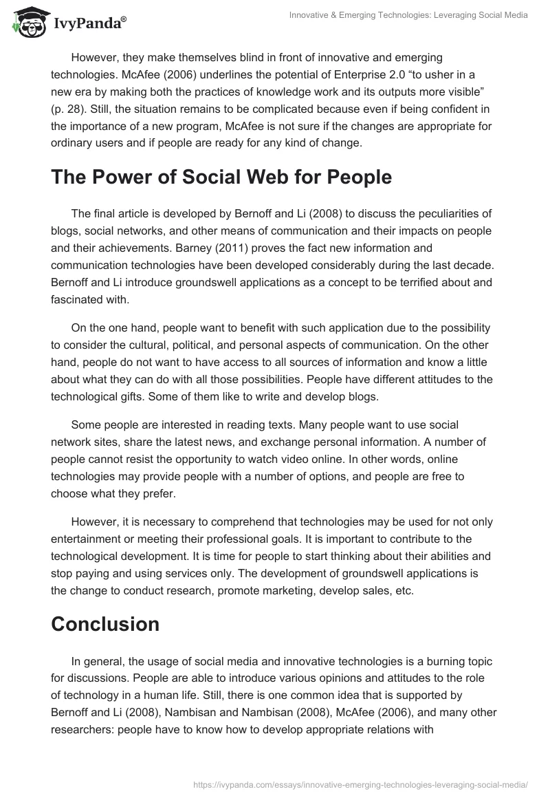 Innovative & Emerging Technologies: Leveraging Social Media. Page 3