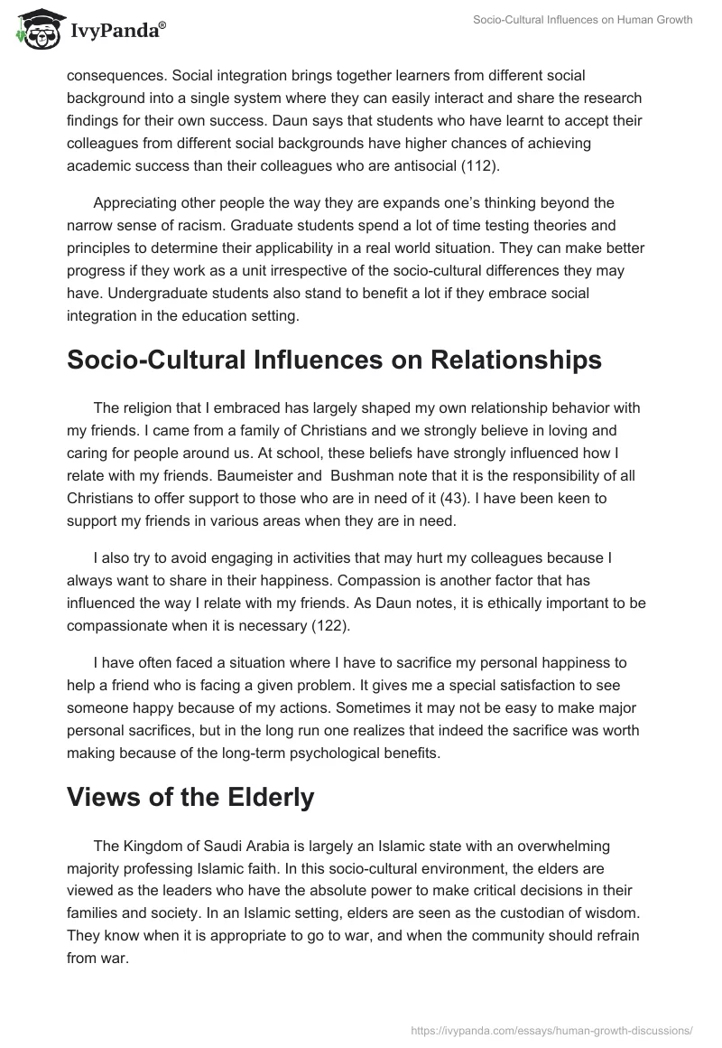 Socio-Cultural Influences on Human Growth. Page 2