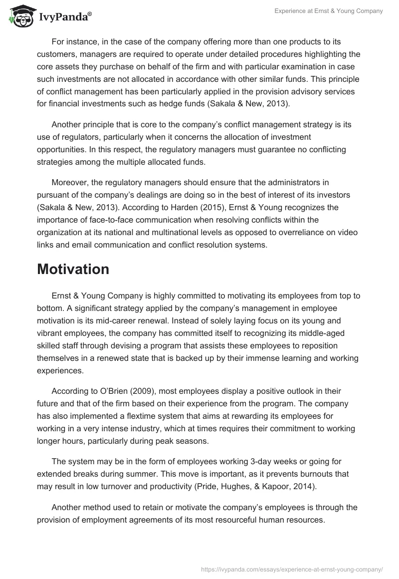 Experience at Ernst & Young Company. Page 5