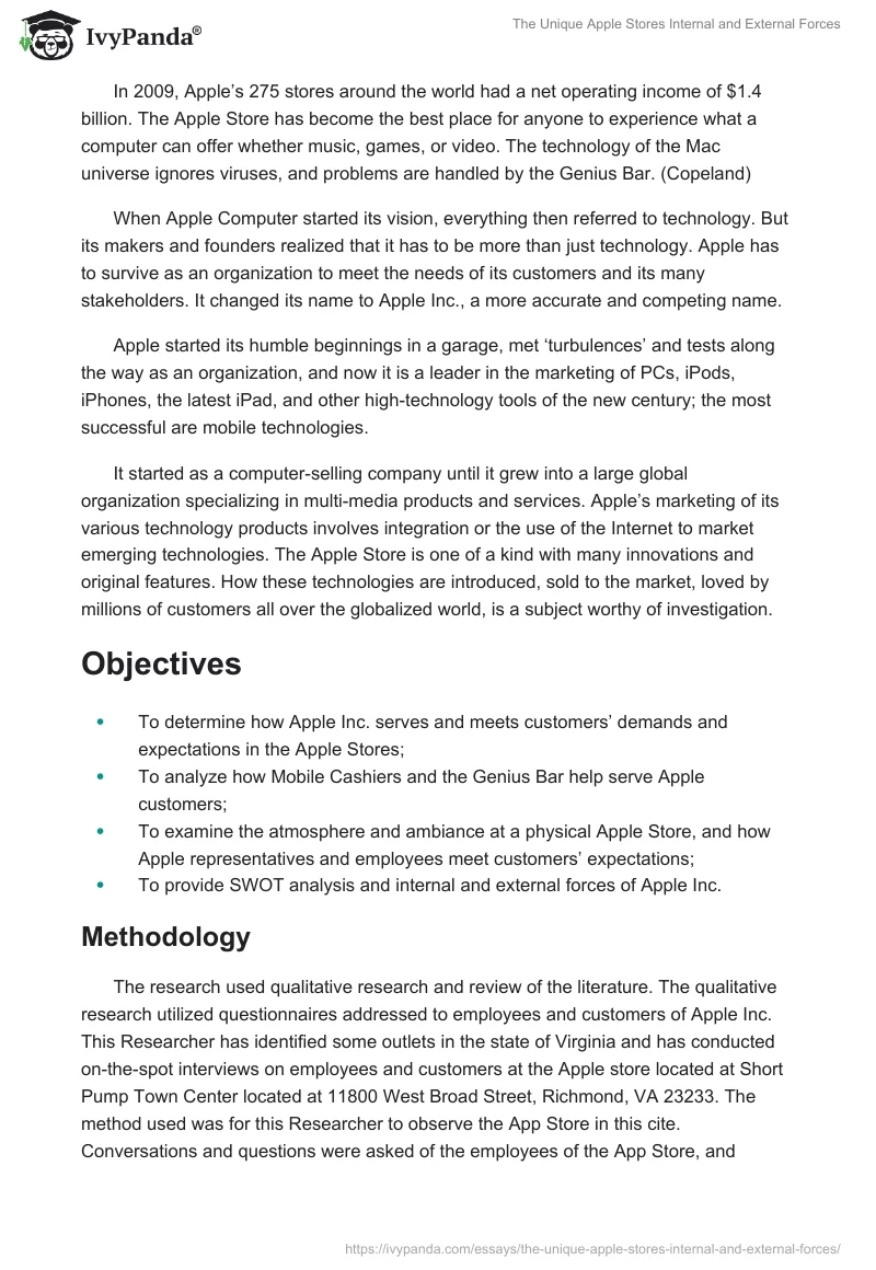 The Unique Apple Stores Internal and External Forces. Page 2