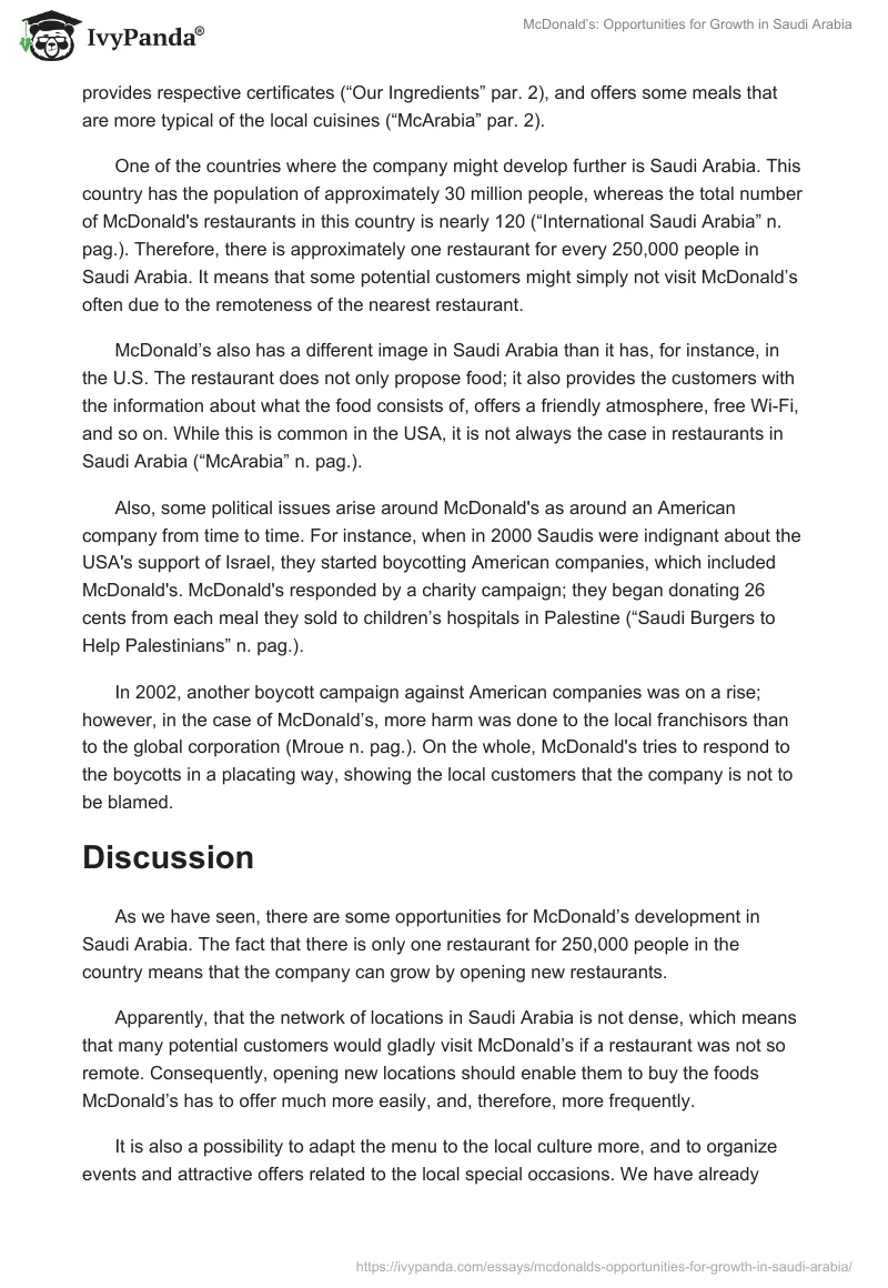 McDonald’s: Opportunities for Growth in Saudi Arabia. Page 2