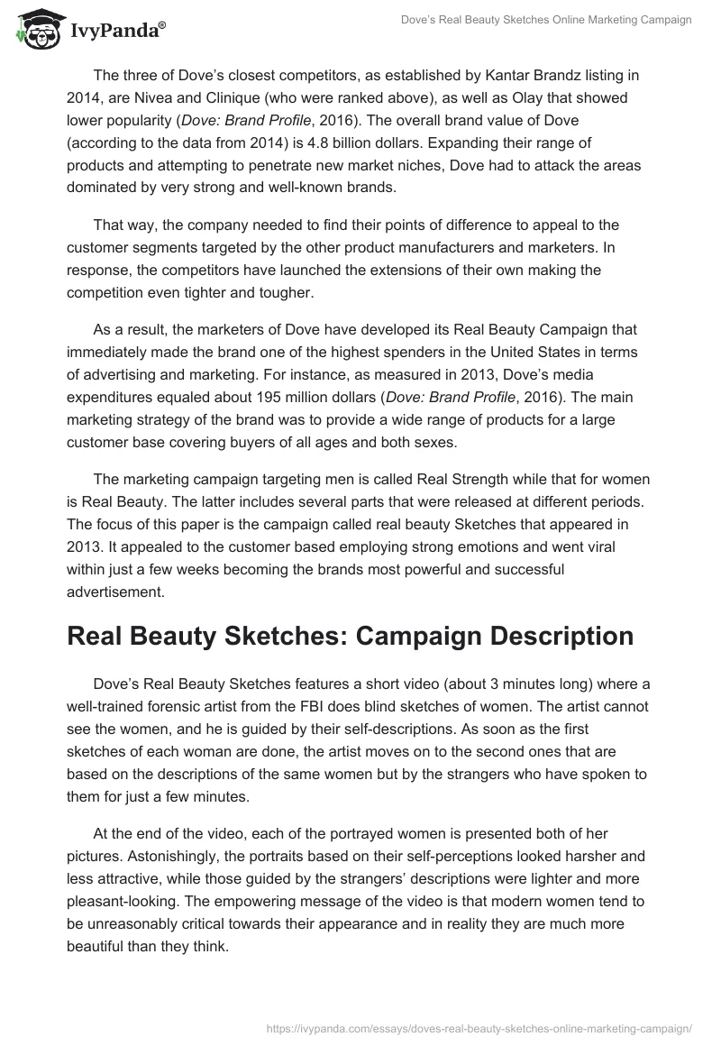 Dove’s Real Beauty Sketches Online Marketing Campaign. Page 3