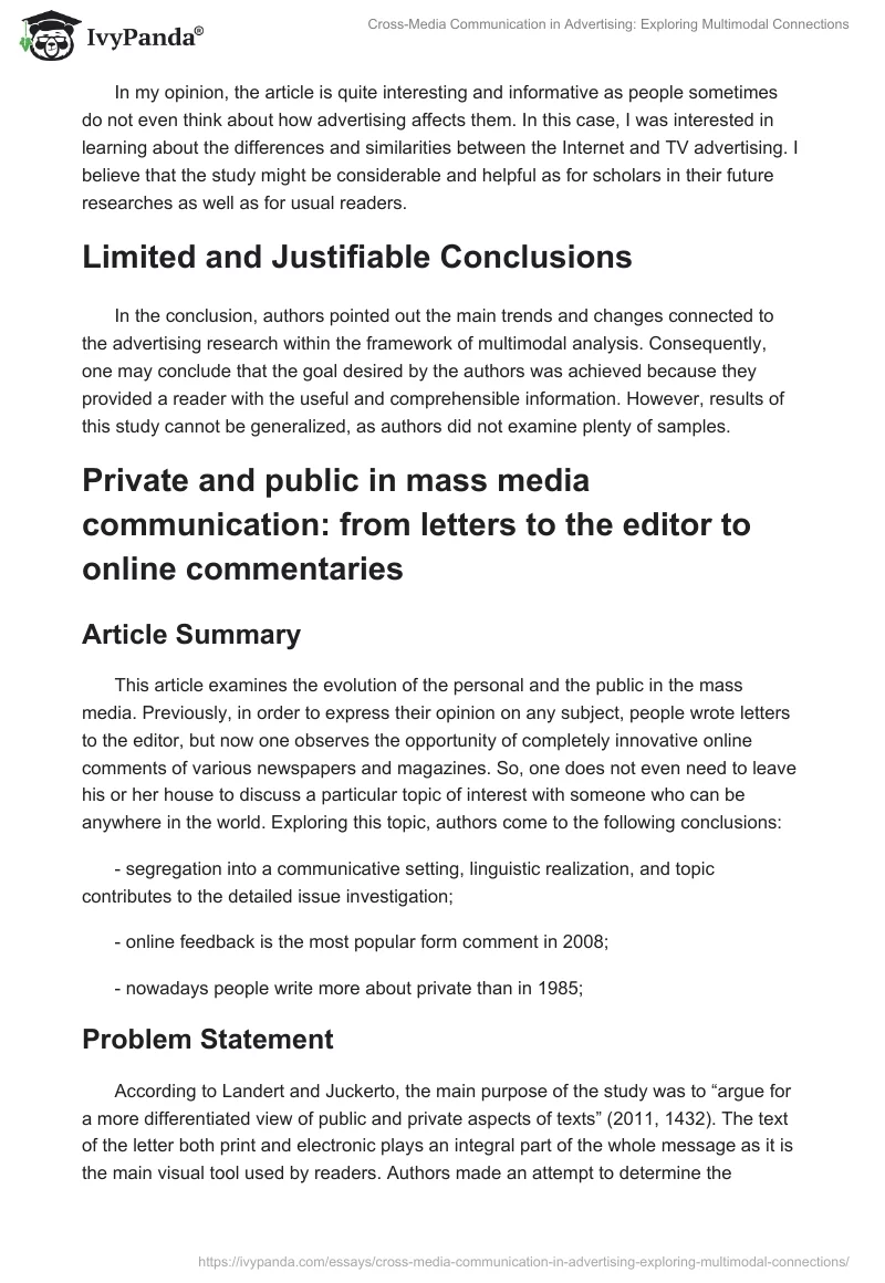 Cross-Media Communication in Advertising: Exploring Multimodal Connections. Page 3