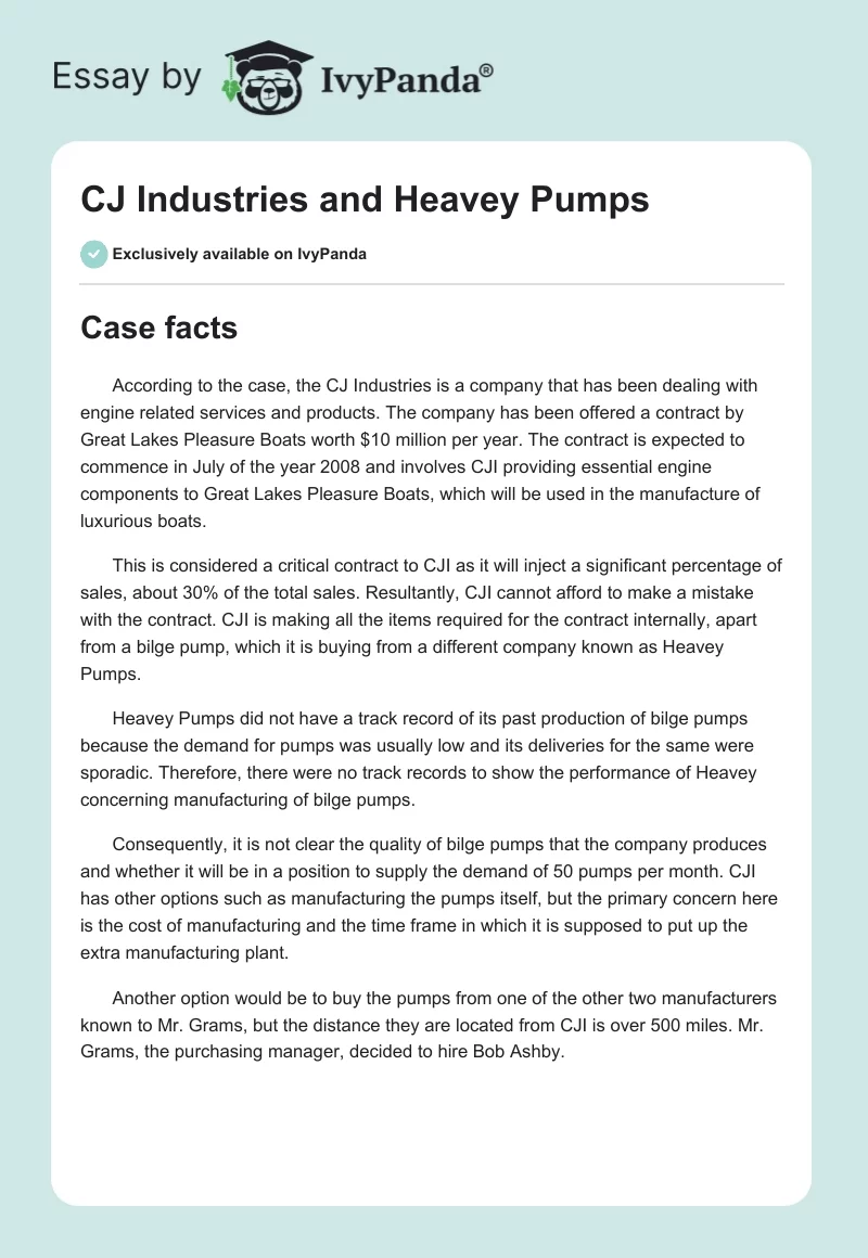 CJ Industries and Heavey Pumps. Page 1
