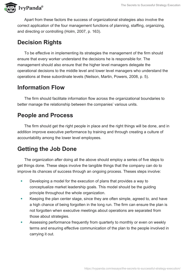The Secrets to Successful Strategy Execution. Page 4