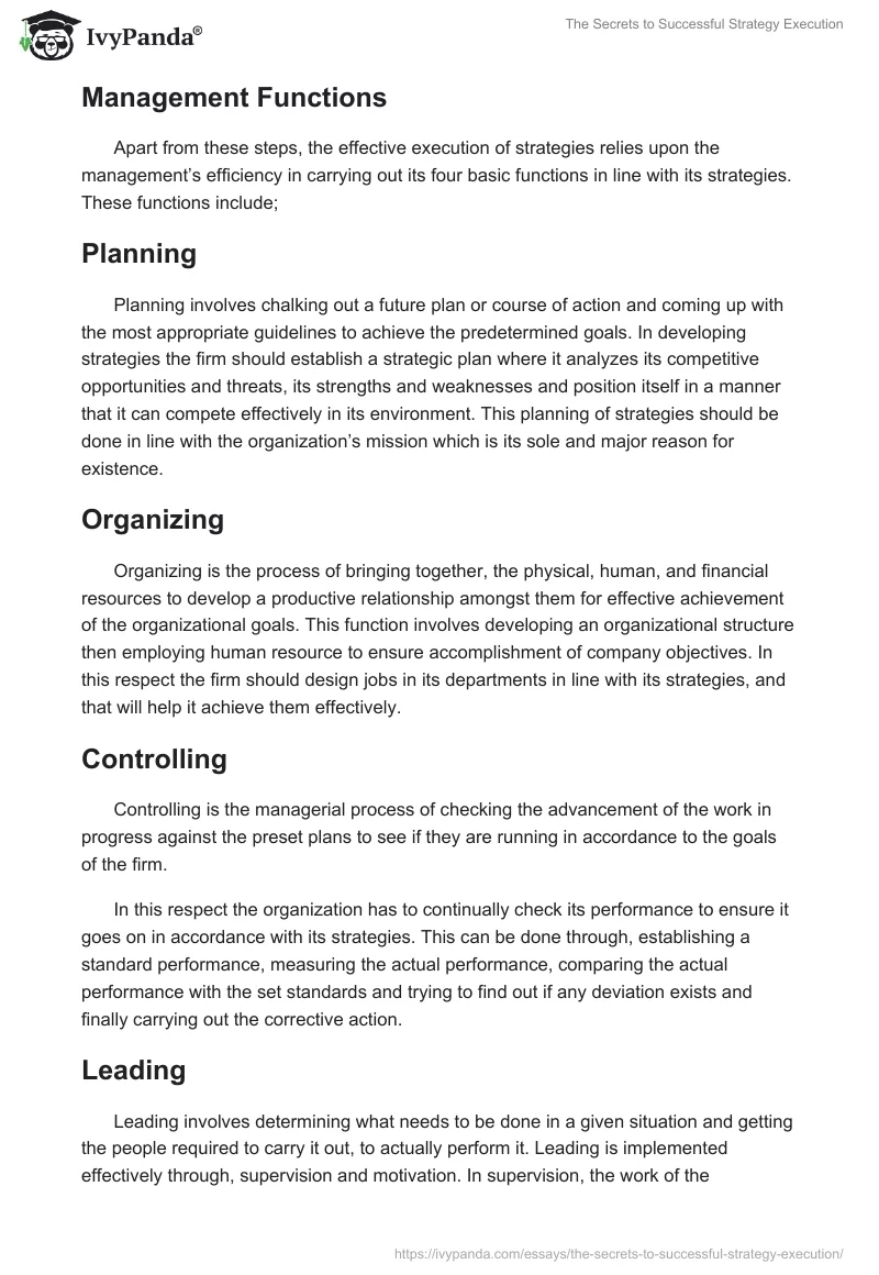 The Secrets to Successful Strategy Execution. Page 5