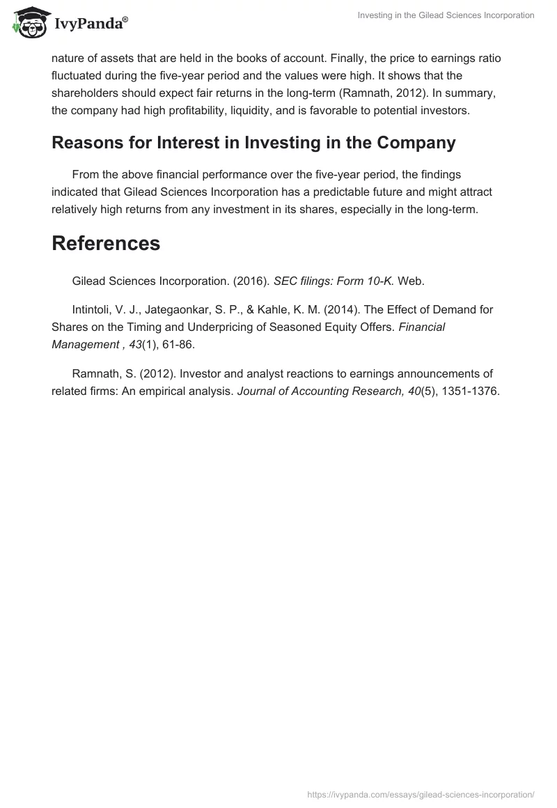 Investing in the Gilead Sciences Incorporation. Page 4