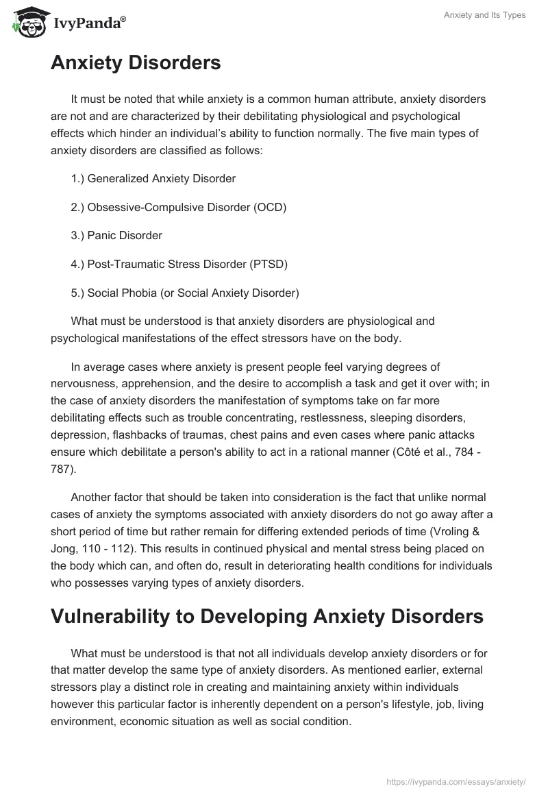 Anxiety and Its Types. Page 2
